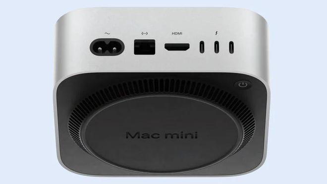 2024 款苹果 Mac mini 细节：电源按钮挪到设备底部